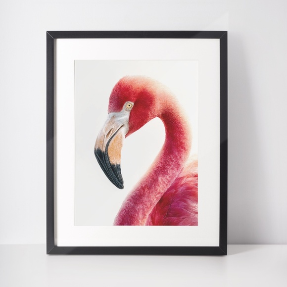 Watercolor Flamingo Wall Art Print, Unframed - Vibrant Tropical Elegance - Picture 3 of 7
